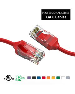 1Ft Cat.6 28AWG Slim Ethernet Network Cable Red