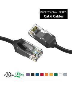 2Ft Cat.6 28AWG Slim Ethernet Network Cable Black