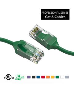 2Ft Cat.6 28AWG Slim Ethernet Network Cable Green