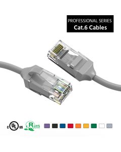 2Ft Cat.6 28AWG Slim Ethernet Network Cable Gray