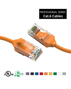 2Ft Cat.6 28AWG Slim Ethernet Network Cable Orange