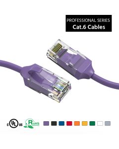 2Ft Cat.6 28AWG Slim Ethernet Network Cable Purple