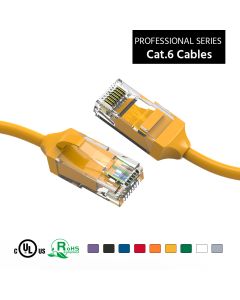 7Ft Cat.6 28AWG Slim Ethernet Network Cable Yellow