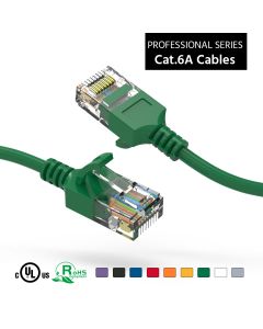 20Ft Cat6A UTP Slim Ethernet Network Booted Cable 28AWG Green
