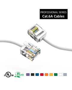 0.5Ft Cat6A UTP Super-Slim Ethernet Network Cable 32AWG White