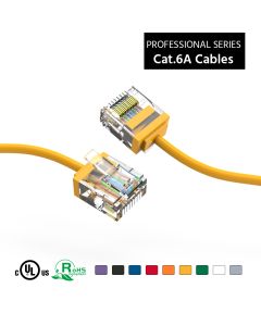 0.5Ft Cat6A UTP Super-Slim Ethernet Network Cable 32AWG Yellow