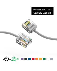 1Ft Cat6A UTP Super-Slim Ethernet Network Cable 32AWG Gray