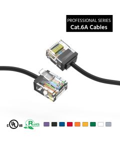 1.5Ft Cat6A UTP Super-Slim Ethernet Network Cable 32AWG Black
