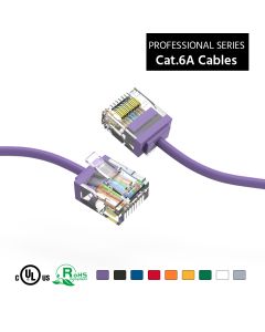2Ft Cat6A UTP Super-Slim Ethernet Network Cable 32AWG Purple