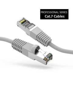 2Ft Cat7 Shielded (SSTP) 600MHz Ethernet Network Booted Cable Gray