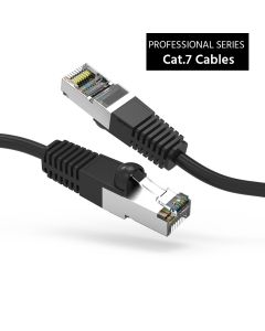 3Ft Cat7 Shielded (SSTP) 600MHz Ethernet Network Booted Cable Black
