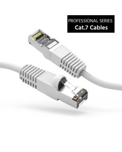 3Ft Cat7 Shielded (SSTP) 600MHz Ethernet Network Booted Cable White