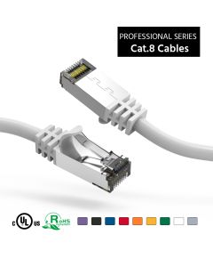 0.5Ft Cat.8 S/FTP Ethernet Network Cable White 26AWG