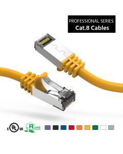 0.5Ft Cat.8 S/FTP Ethernet Network Cable Yellow 26AWG