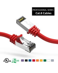 1Ft Cat.8 S/FTP Ethernet Network Cable Red 26AWG