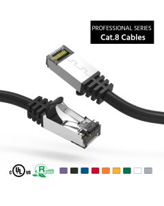 3Ft Cat.8 S/FTP Ethernet Network Cable Black 26AWG