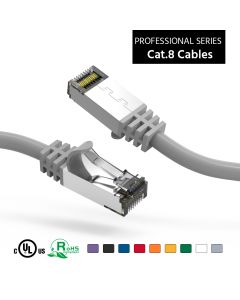 3Ft Cat.8 S/FTP Ethernet Network Cable Gray 26AWG