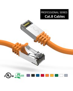 3Ft Cat.8 S/FTP Ethernet Network Cable Orange 26AWG