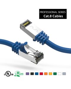 4Ft Cat.8 S/FTP Ethernet Network Cable Blue 26AWG