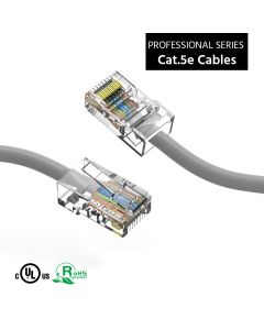 20Ft Cat.5E CMR Non-Boot Patch Cable Gray