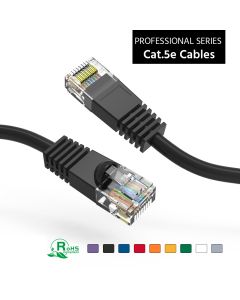 1Ft Cat5E UTP Ethernet Network Booted Cable Black
