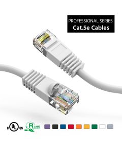 2Ft Cat5E UTP Ethernet Network Booted Cable White