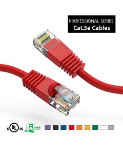 7Ft Cat5E UTP Ethernet Network Booted Cable Red