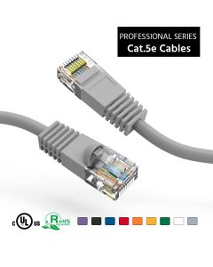 10Ft Cat5E UTP Ethernet Network Booted Cable Gray