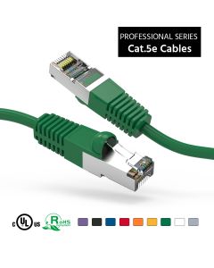 2Ft Cat5E Shielded (FTP) Ethernet Network Booted Cable Green
