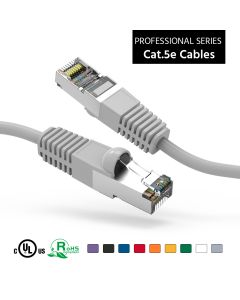 2Ft Cat5E Shielded (FTP) Ethernet Network Booted Cable Gray