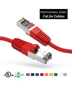 2Ft Cat5E Shielded (FTP) Ethernet Network Booted Cable Red