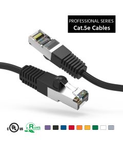 10Ft Cat5E Shielded (FTP) Ethernet Network Booted Cable Black