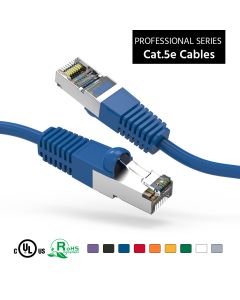 10Ft Cat5E Shielded (FTP) Ethernet Network Booted Cable Blue