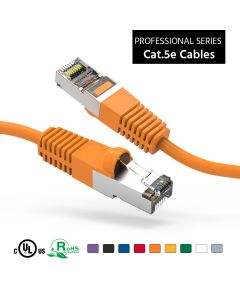 10Ft Cat5E Shielded (FTP) Ethernet Network Booted Cable Orange