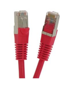 25Ft Cat5E Shielded (FTP) Ethernet Network Booted Cable Red