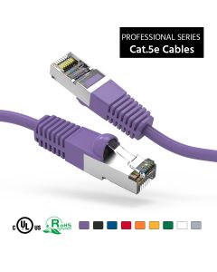 100Ft Cat5E Shielded (FTP) Ethernet Network Booted Cable Purple