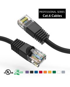 1Ft Cat6 UTP Ethernet Network Booted Cable Black