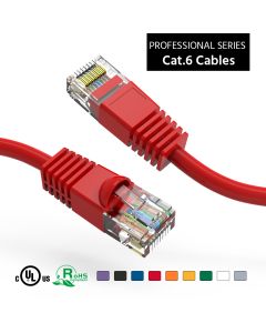 2Ft Cat6 UTP Ethernet Network Booted Cable Red
