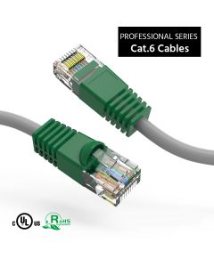 15Ft Cat.6 Crossover Cable Gray Wire/Green Boot