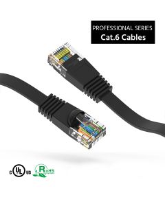 0.5Ft Cat6 Flat Ethernet Network Cable Black