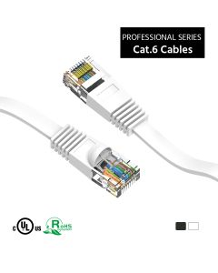 2Ft Cat6 Flat Ethernet Network Cable White