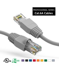 2Ft Cat6A UTP Ethernet Network Booted Cable Gray