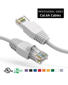 2Ft Cat6A UTP Ethernet Network Booted Cable White