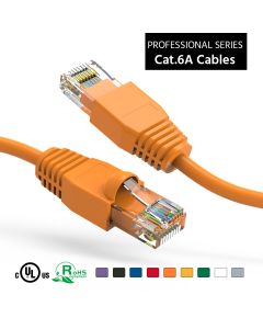 7Ft Cat6A UTP Ethernet Network Booted Cable Orange