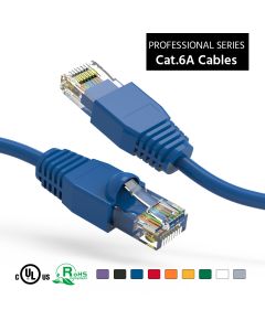 10Ft Cat6A UTP Ethernet Network Booted Cable Blue