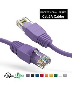 15Ft Cat6A UTP Ethernet Network Booted Cable Purple