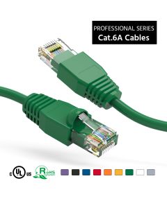 75Ft Cat6A UTP Ethernet Network Booted Cable Green