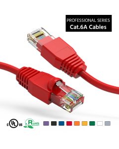 100Ft Cat6A UTP Ethernet Network Booted Cable Red