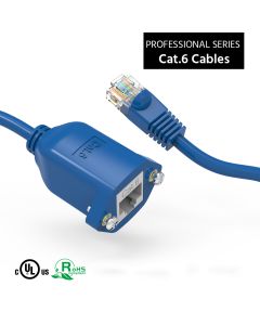 10Ft Panel-Mount Cat.6 Ethernet Cable Blue