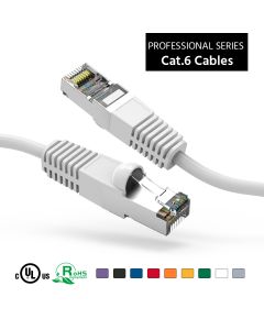 1Ft Cat6 Shielded (SSTP) Ethernet Network Booted Cable White